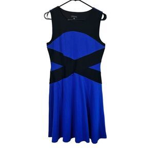Spense Women's Dress Black Blue Knit Stretch size 6
